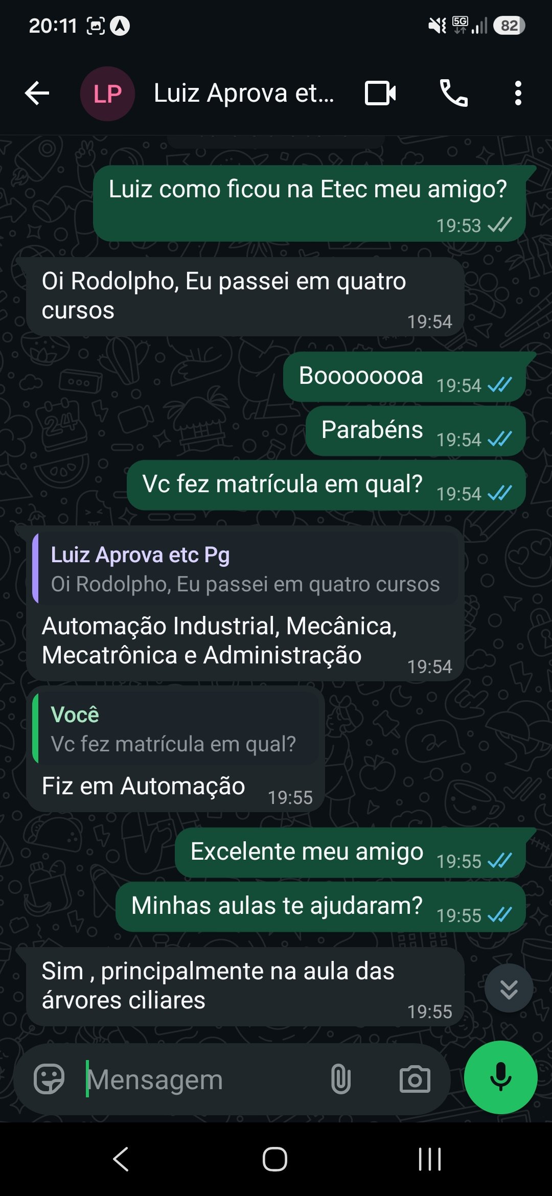Depoimento WhatsApp